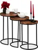 Relaxdays Satztisch 3er Set, runde Beistelltische, Produktbild-Vorschau 1