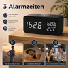 Digitaler Wecker mit kabelloser Ladefunktion, LED-Holzuhr Produktbild-Vorschau 5