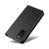 A black leather flip case for a Samsung Galaxy A41 phone is shown against a white background. Produktbild-Vorschau