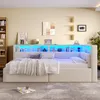 Merax rozkladacia pohovka 90x200cm, s LED, USB, Type-C, Náhľad obrázku produktu 2