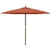 Parasol avec mât en bois Terracota 299x240 cm Voir les images du produit 4