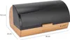 Bambou boîte à pain E-6053 avec métal noir et style Voir les images du produit 3