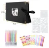 Fotoalbum Scrapbook DIY Set Black 80 Pages Glue-in Náhled obrázku produktu 8