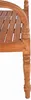 A close-up of the wooden leg and backrest of a bench. Produktbild-Vorschau