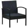 vidaXL Gartenstuhl mit Kissen Poly Rattan Schwarz - Sessel Produktbild-Vorschau 6