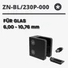 Sellon24® Glashalter Zamak Glasklemme Zink Geländer RAL9005 Produktbild-Vorschau 4