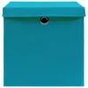 Úložné boxy s vekom 4 ks, svetlomodré 32x32x32 cm, látka Náhľad obrázku produktu 4