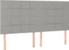 vidaXL Kopfteil Hellgrau 160 x 5 x 118/128 cm Stoff Produktbild-Vorschau 1