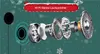 An exploded view diagram of a motorcycle helmet headset's internal components, with a festive, snowy overlay. Anteprima dell’immagine prodotto