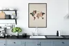 MuchoWow® Gerahmtes Poster Weltkarte - Holz - Braun 60x80 Produktbild-Vorschau 3