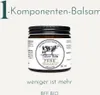 A jar of tallow balm with text overlays and a graphic of a cow. Produktbild-Vorschau
