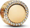 Pandora Charm Engravable Sparkling Button pozłacany Podgląd zdjęcia produktu 1