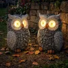 2er Set LED Solarleuchte, Stein Design Eule, grau, H 19,5 Produktbild-Vorschau 3