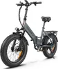 A gray electric bicycle with fat tires is shown against a white background. Produktbild-Vorschau