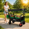 Skladací terénny vozík SAMAX so strechou - čierny / červený Náhľad obrázku produktu 1