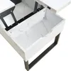 A close-up view of the interior and mechanism of a coffee table with a marble-like finish. Náhled obrázku produktu