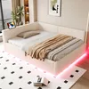 Divano letto imbottito Merax 140x200 cm con illuminazione a Anteprima dell’immagine prodotto 2