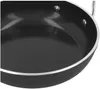 Close-up view of the interior and rim of a black frying pan with a silver rim. Produktbild-Vorschau