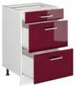 Küchenunterschrank Vicco R-Line Rot Hochglanz/Weiß 50 cm Produktbild-Vorschau 3