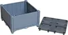 A gray raised garden bed and its base are shown on a white background. Produktbild-Vorschau