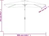 vidaXL Ombrellone con asta in metallo 300x200 cm nero Anteprima dell’immagine prodotto 10