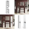 A collage of bathroom furniture, including tall cabinets, vanity units with sinks, and mirrors, presented in various settings and isolated shots. Produktbild-Vorschau