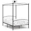 vidaXL Struttura letto a baldacchino in metallo nero 140 x Anteprima dell’immagine prodotto 1