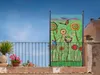 A decorative screen with a floral painting on a balcony, on a sunny day. Produktbild-Vorschau