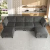 Sofá modular Merax, sofá en forma de U con reposapiés y Vista previa de la imagen del producto 3