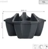 A dark gray planter with dimensions indicated. Náhľad obrázku produktu