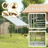PawHut Hühnerstall Freilaufgehege aus Stahl, 3 x 8 x 1,95 m Produktbild-Vorschau 6
