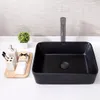 Lavabo da appoggio in Vetroceramica opaca nera 48x36 Anteprima dell’immagine prodotto 4