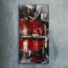 Wanduhr Bürouhr Leinwand Bild Geräuschlos 30x60 Malerei Produktbild-Vorschau 2
