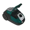 A green and gray vacuum cleaner with its top lid open, shown against a white background. Produktbild-Vorschau