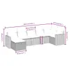 7-tlg. Garten-Sofagarnitur - mit Kissen Schwarz Poly Rattan Produktbild-Vorschau 3