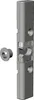 A gray metal door latch and a gray metal spacer are shown against a white background. Produktbild-Vorschau