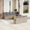 Design 11-tlg. Garten-Sofagarnitur mit Kissen Beige Poly Produktbild-Vorschau 1