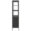 Highboard Schwarz 90x40x180 cm Glas und Stahl Produktbild-Vorschau 7