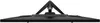 The image shows the top view of a black computer monitor stand. Produktbild-Vorschau