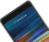A close-up of a smartphone screen displaying the brand name and a colorful abstract wallpaper. Produktbild-Vorschau