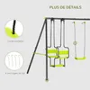 Outsunny Balançoire portique pour enfant 4 agrès avec Voir les images du produit 7