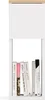 A white bedside table with a wooden top, displaying several books on its shelf. Anteprima dell’immagine prodotto