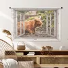 MuchoWow® Wandteppich Wandbehang Schottische Hochlandrind - Produktbild-Vorschau 6