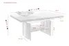 A sketch of a coffee table with dimensions and feature callouts. Produktbild-Vorschau