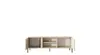 A light-colored TV cabinet with two doors open. Produktbild-Vorschau