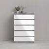 Nada Commode haute avec 5 tiroirs,Reproduction béton,blanc Voir les images du produit 9