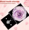 Scatola regalo di rose rosse eterne con collana e orecchini Anteprima dell’immagine prodotto 9