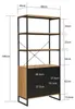 FineBuy Bücherregal MDF Metall 180cm Eiche Nachbildung Produktbild-Vorschau 3