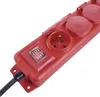 Prodlužovací kabel 3 m / 4 zásuvky / s vypínačem / černo-červený / guma-neopren / 1,5 mm2 Náhled obrázku produktu