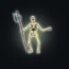 A toy skeleton holding a halberd against a dark background. Náhľad obrázku produktu